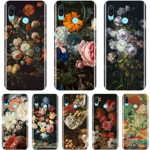 Art Flower Phone Case For Huawei Nova Smart Lite 2017 Soft Silicon Back Cover For Huawei Nova 2i 3 3I 3E 2 Lite Plus 4 4E 5 Case