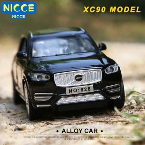 Diecast 1:32 Scale Metal Car Model VOlVQ XC90, Boys/Kids Toys With 6 Openable Doors/Pull Back Function/Music/Gift Box