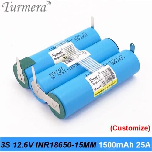 3S 12.6V 4S 16.8V 5S 18V Battery Pack INR18650-15MM 1500mah 25A Discharge Current for shura screwdriver battery (customize)