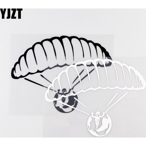 YJZT 16X12.2CM Personality Car Stickers Vinyl Decal Skydiver Parachute Extreme Sport Black / Silver 10A-0056