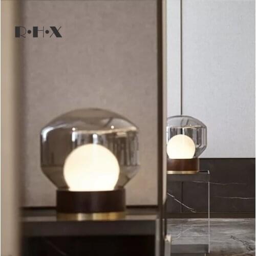 Post Glass Cover Northern Europe Wind Desk Lamp Originality Hotel Guest Room A Living Room Bedroom Bedside Cupboard Desk Lamp
