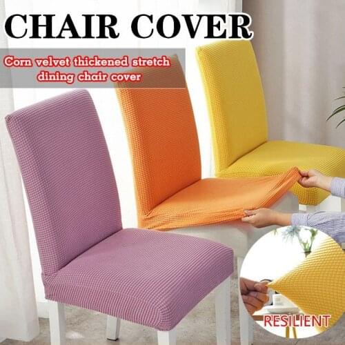 Non slip Corn velvet stretch dining chair cover Elastic Dining Seat Cover