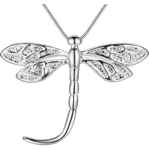 Wholesale Charm Silver Color Pendants For Women Fashion Jewelry Necklace Lady Fashion Jewelry Pendant Dragonfly AN154