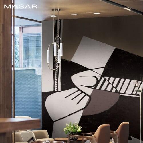 MASAR Simple geometric abstract mural childrens room kitchen living room background wall wallpaper curry friendship