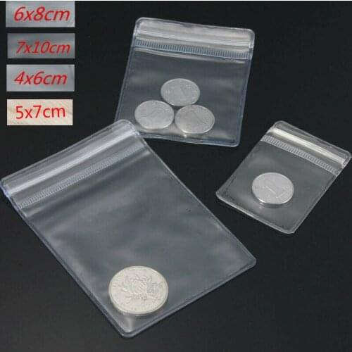 100PCS Transparent Self Sealing Thick Plastic Bag Electronic Components Jewelry Handicrafts Coin Storage Bag 4x6/6X8/7X10/5X7CM