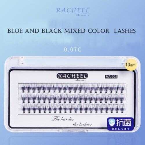 Blue Mixed Color Graft Eyelashes 20D Natural Dense Planted Eyelashes Colorful Mink Eyelashes Hand Made 3d Glam Volume Sexy