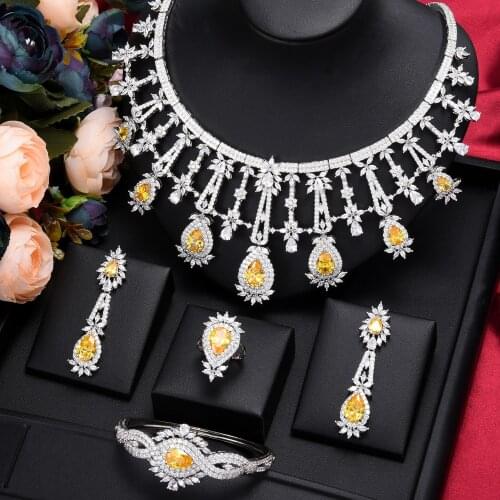 Kellybola Luxury Famous Brand African Jewelry Set For Women Wedding Party Zircon Crystal Dubai Bridal Jewelry Set 2021 Hot