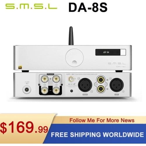 SMSL DA-8s NJW1194 80W Full Balanced Bluetooth Digital Amplifier DA8S Power Amplifier with SMSL SU-8 and SMSL SH-8