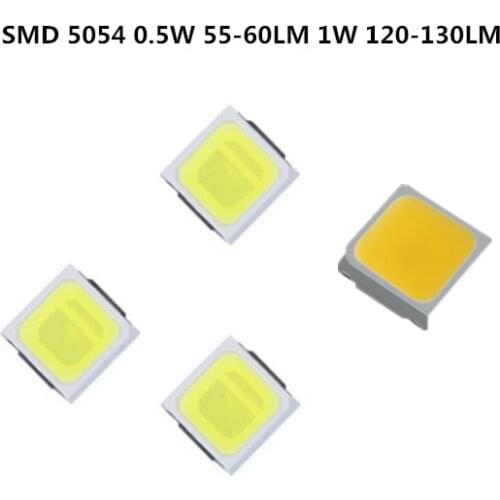 110PCS SMD LED 5054 Chips 0.5W 60LM 1W 3V 6V 120LM Beads Light White Warm Cold Surface Mount PCB LED Light Emitting Diode Lamp