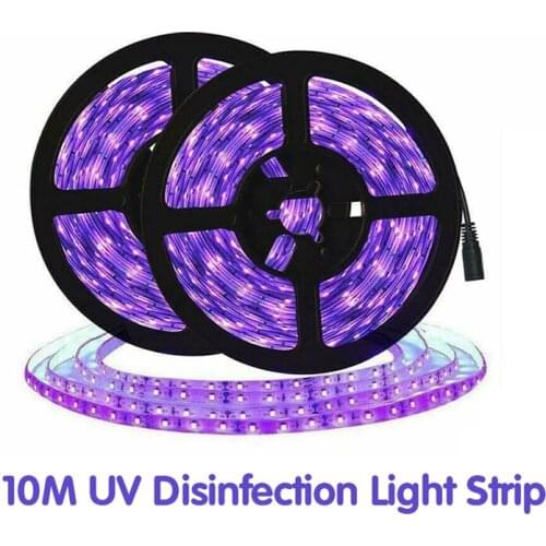 10M LED UV Light Strip Ultraviolet Flexible Purple 33FT Blacklight 600 LEDs Disinfect Light Strip