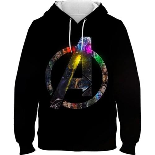 Marvel The Avengers Logo Hoodies Men Women Children Fashion 3D Print Sweatshirts Boy Girl Pullover Streetwear Casual Clothing