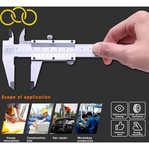 TRICLE 150mm Vernier Calipers Micrometer Stainless Steel Vernier Caliper Clear Scale High Accuracy Gauge Metal Measuring Tool