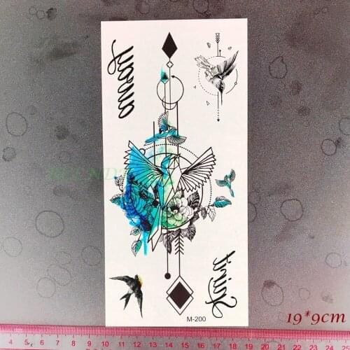 Waterproof Temporary Tattoo Sticker lovely bird swallow arrow paper folding art tatto flash tatoo fake tattoo for girl women kid