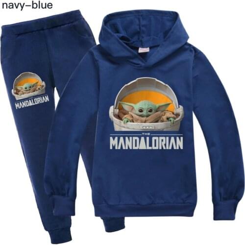 Baby Yoda The Mandalorian Hoodie Toddler Boys Clothing Set Fashion Long Sleeve Kids T Shirt Pants Children Girls Sweatshirt Suit