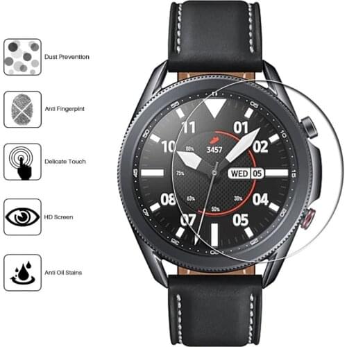 For samsung galaxy watch 3 45mm 41mm Tempered Glass Screen Protector film for galaxy watch 3 HD Clear Anti-Bubble glass film