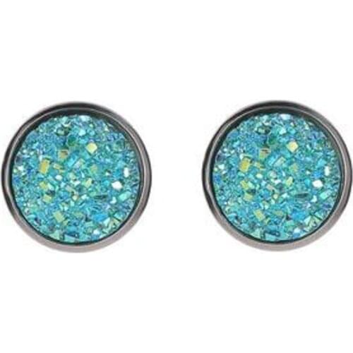 Hot Sell Simple Geometric Round Starry Sky Stud Earrings Women Wedding Engagement Birthday Party Jewelry Gifts