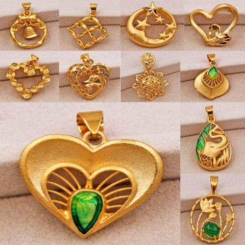 Golden Trendy Gold Plated Round Heart Animal Pendant Copper For Women Girls Fashion Jewelry Accessories Party Wedding Gift