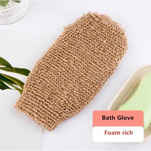 1PC New Fibre Bath Gloves Exfoliating Skin Wash Foam Towel Massage Back Shower Scrubber Hemp Body Cleaning Towel Sponges