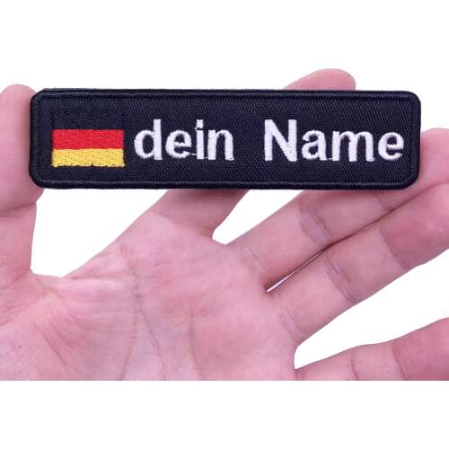 German flag Germany 10X2.5cm Embroidery Custom Name Text Patch Stripes badge Iron On Or Velcro Backing Patches For Clothes