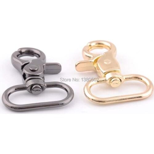 2pcs 46*26mm black and gold color Snap Hooks buckles Spring Hooks key chain for bag