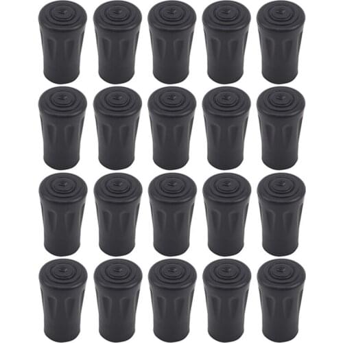 20pcs/Pack Rubber Tips Hiking Stick Walking Trekking Pole Protectors Outdoor Tools