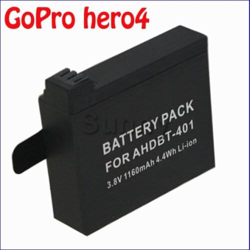 Battery for Go Pro HERO 4 Black,HERO 4 Silver, GO-PRO HERO4 and AHDBT-401, AHDBT 401, AHDBT401 1160mAh 3.8V
