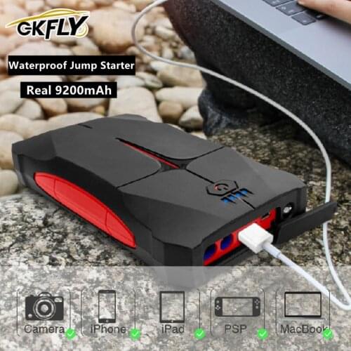 GKFLY 9200mAh Car Jump Starter Waterproof Starting Device Peak 800A Car Battey Booster Buster Jumpstart for Petrol and Diesel