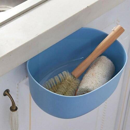 Household Portable Kitchen Cabinet Door Plastic Basket Trash Desktop Bin Waste Trash Can Storage Hanging Garbage Barrel Box N8M0