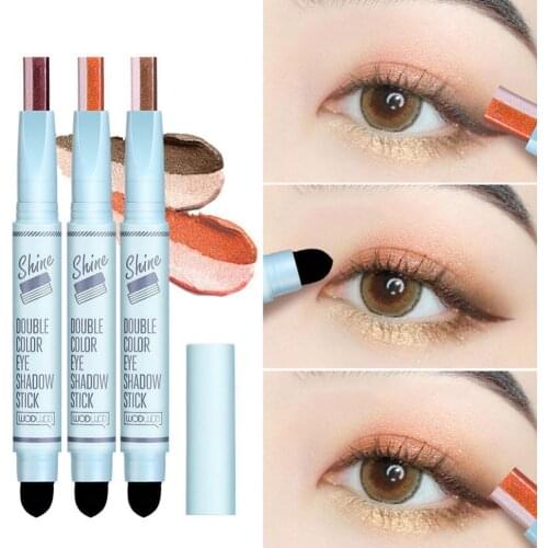 Dual-Tone Eye Shadow Stick Lazy Eyeshadow Stereo Gradient Waterproof Lasting Easy To Wear Shimmer Eye Shadow Makeup Cosmetics