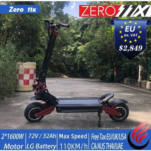 ZERO 11X Dual Motor Electric Scooter 72V 3200W Off-road E-scooter 110km/h LG Battery Original Zero 11X Off Road Powerful
