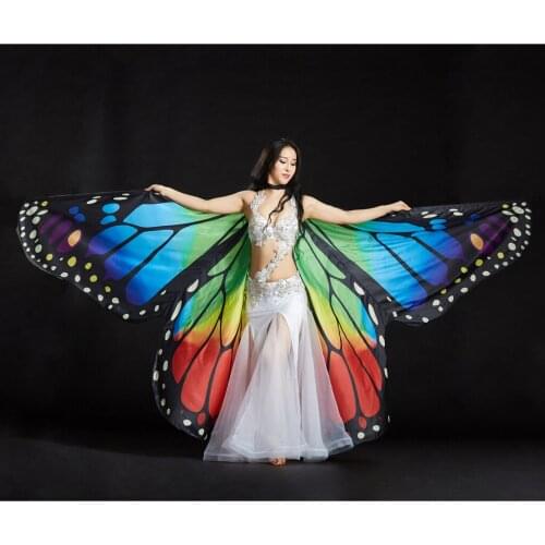 Egypt Belly Dancing Costume Butterfly Wing Rainbow Color Festival Christmas Holiday Dance Accessories