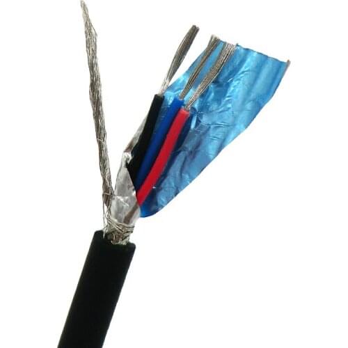 Flexible Shielded Control Wire 3 Core 0.14,0.2,0.3mm² 100m with Tin-plated Pure Oxygen Free Copper (26,24,22AWG)