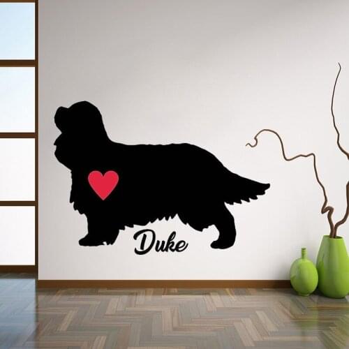 Cavalier King Charles Spaniel Decal, Personalize With Dogs Name Wall Stickers Pet Dogs Wall Decor For Living Room L137