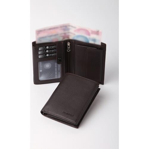 Cengiz Pakel Leather Coffee Men 'S Wallet 13689T