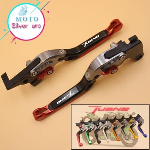 Red+Titanium CNC Adjustable Folding Motorcycle Brake Clutch Levers For Aprilia TUONO / R 2003 2004 2005 2006 2007 2008 2009