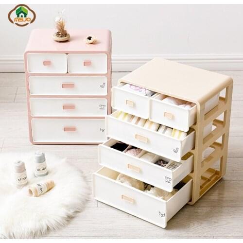 Msjo Organizer Box Plastic Underwear Bra Organizer Storage Box Cosmetic Drawer Makeup Case For Underwear Scarf Socks Storage