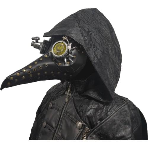 Steampunk Men and Women Mask Rivet Biochemical Goggles Mask Long Mouth Long Nose Halloween Cosplay Props Accessories