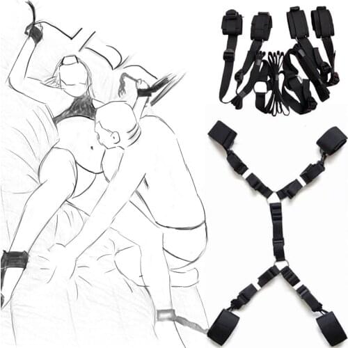 Handcuffs & Ankle Cuffs BDSM Bondage Under Bed Restraint Bondage Fetish Slave No Vibrators Sex Adult Toys For Couples Sex Shop