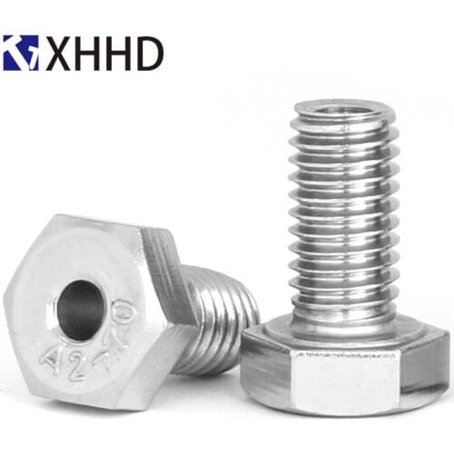M6 M8 M10 M12 Stainless Steel Outer Hexagonal Hollow Bolt Hollow-through Lamp With Hole Screw Custom