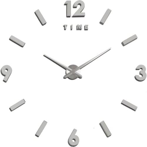 Wall Clock , Very Quiet 3D Mirror Design, Self-Adhesive, Modern, Acrylic, Arabic Numerals Decoration for Bedroom, Office