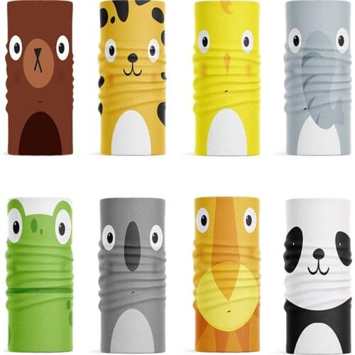 New Women Cartoon Scarf Panda Lion Penguin Cute Colorful Bandana Microfiber Seamless Sports Headband Wrist Band Men 's Headwear