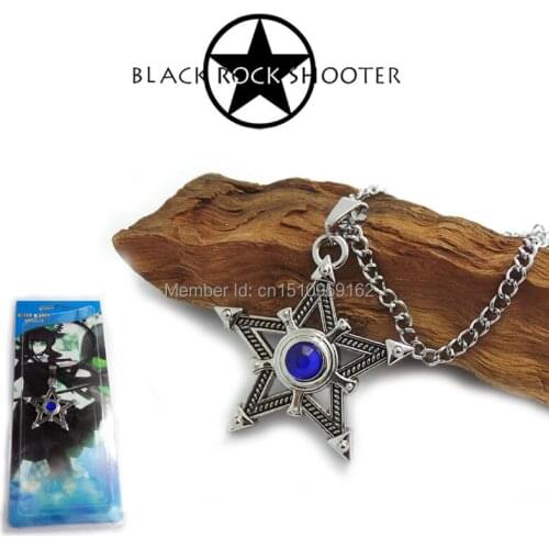 Anime cosplay Black Rock Shooter necklace star pendant chain 4*3.8cm