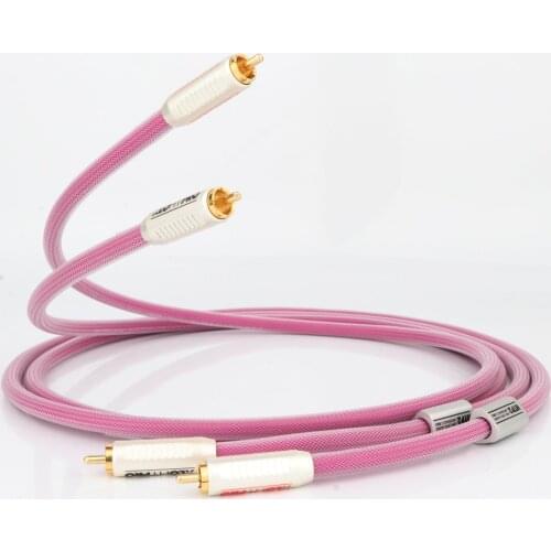 Pair High Quality OCC HTP4 Audio Signal Cable With 24k Gold Plated Plug 2RCA to2RCA Audio Interconnect Cable