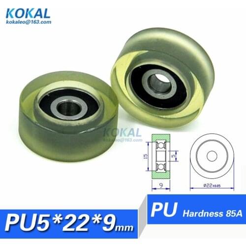 [PU0522-9]Free shipping 10PCS low noise RUBBER Wheel TPU PU bearing wheel for cash counting machine wheel roller