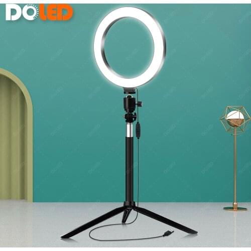 Mini Selfie Ring Light for Online Conference Circle Lamp Ringlight with Stand Tripod for Photographic Lighting of TikTok Videos