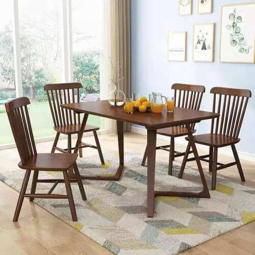 Nordic solid wood dining table and chair combination of modern simple small hotel table family rectangular dining table table