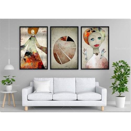 Contemporary Wall Art, Abstract Canvas Print, Set of 3, Ready to hang