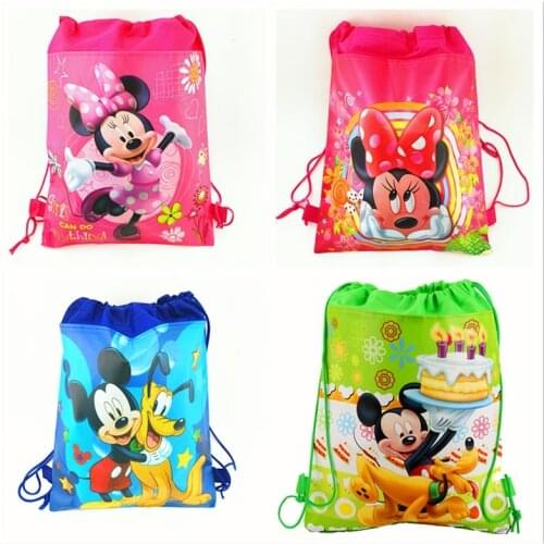 Disney Mickey Mouse Marvel Storage bag Spiderman Frozen Anime Action Figure Bag Toys Party Decor Kids Christmas Gifts