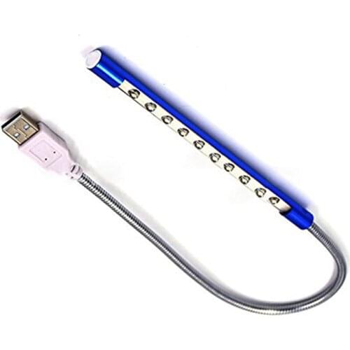 DC5V LED Night Light LED 10LEDs with USB Port Cable Reading Lights for Kids by PC Power Bank Table Lamp