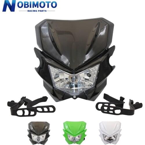 Motorcycle Universal Headlight 12V 35W H4 Headlight Fairing For KLX KX 110 WR450F WR250F Headlight Headlamp Dirt Bikes Off Road